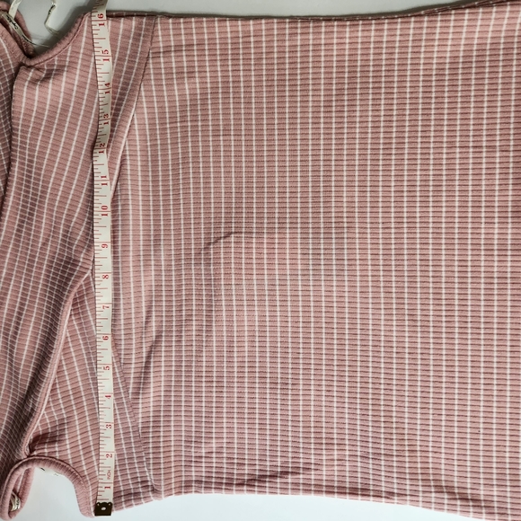 NWT Pink & White Striped Ribbed Crossover Bodycon Mini Dress - Picture 7 of 14